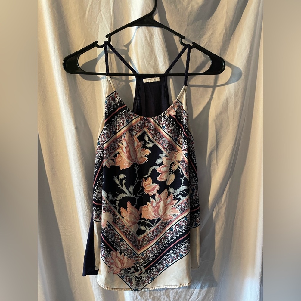 Maurices Pink and Blue Asymmetrical Camisole Top